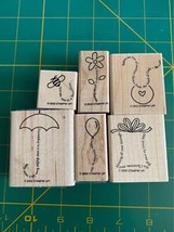 Stampin Up Fine Print Rubber Stamp Set - £6.95 GBP