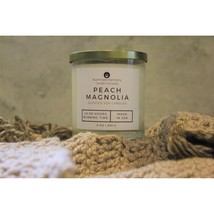 Peach Magnolia Scented Soy Wax Candle Decorative Handmade Candle Fruity Candle - £12.71 GBP