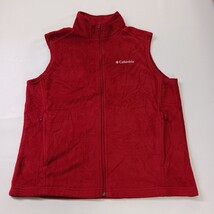 Columbia Granite Mountain Fleece Vest Men's Medium Red Full Zip Pockets XM1024 image 9