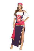 Gypsy Costume Fortune Teller Psychic Top Skirt Head Scarf Coin Fringe 9225 - £35.39 GBP