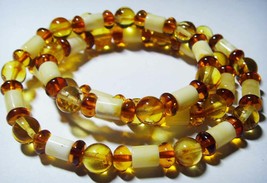 Genuine Baltic amber necklace authentic Baltic amber honey white beads necklace - £43.06 GBP