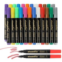 ShimmerCraft Metallic Markers - 24 Count, 12 Assorted Colors, Fine and Chisel Ti - £21.87 GBP