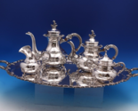 Alt-Heidelberg Sterling Silver Tea Set 4pc with Silverplate Tray (#8032) - $2,821.50