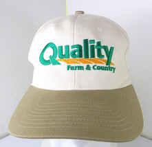 Vintage Quality Farm &amp; Country Store Hat Baseball Snapback Cap White Tan... - $14.36