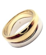 Authentic! Cartier 18k Yellow + White Gold Two Stacking Puzzle Band Ring... - £1,993.69 GBP