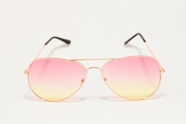 Abella Gold Aviator Sunglasses # 805541-c6 Pink Yellow lens - $59.95