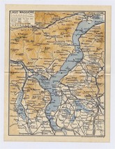 1937 Original Vintage Map Of Lake Maggiore Lago Maggiore Verbano Locarno Italy - £15.08 GBP