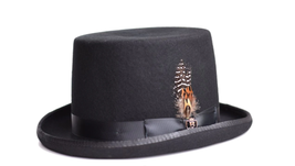 Bruno Capelo Formal Top Hat Australian Wool 5 Inch High Crown Top100 Black - $71.85