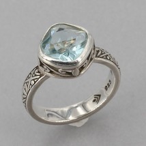 Retired Silpada Sterling FROZEN LAKE Ice Blue Faceted Glass Ring R2044 S... - $29.99