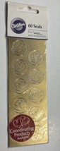 Wilton Gold Foil Double Hearts Sticker Seals - 60 qty - £2.32 GBP