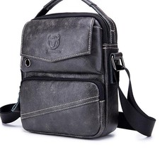 Vintage Men Messenger Bag 2022 New Small Flap Bags Leisure Leather Zipper &amp; Hasp - £45.23 GBP