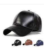 Unisex PU Leather Adjustable Leisure Baseball Hat Spring Autumn Outdoor ... - $16.99