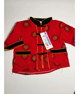 Traditional Asian Chinese Red Tunic Top - Toddler Large - Doll 12&quot; Long ... - $34.64