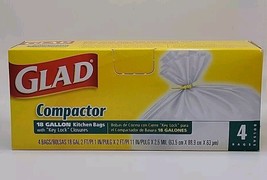 Glad Compactor Garbage Kitchen Bags 18 Gallon 4 Bags - £14.64 GBP