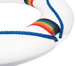 Sutro 21&quot; White and Multicolored Swimming Pool Summer Safety Ring Buoy - £38.72 GBP