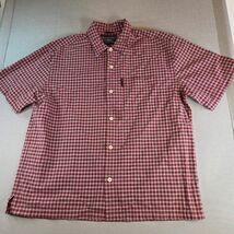 Abercrombie &amp; Fitch Red Plaid Button Up Shirt L Short Sleeve Cotton - $27.95