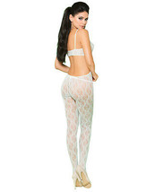 Lace Bodystocking Open Crotch Satin Bow Detail Mint Green O/S - £11.98 GBP