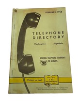 Telephone Book 1958 Washington Hopedale Illinois IL Directory Genealogy Phone - £29.95 GBP