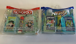 Lot of (2) NERF &amp; MONOPOLY Hygiene Travel Bag Set Hand Soap LipBalm Backpack ... - £7.18 GBP