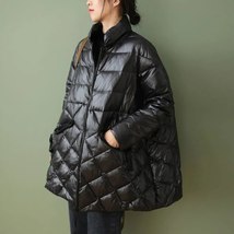 Women 2023 New Fashion Zipper Loose Padded Jacket Coat Vintage Long Sleeve Tops  - £60.05 GBP