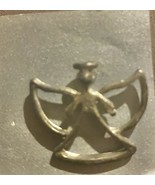 Vintage Angel Lapel pin silver and gold tone metal christian angelic - $10.97 CAD
