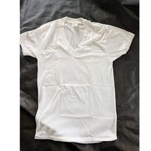 Sears Roebuck Col V Hommes T Shirt Blanc M Dacron Polyester Coton Blend ... - $18.69