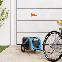 Pet Bike Trailer Blue and Grey Oxford Fabric and Iron - £57.50 GBP