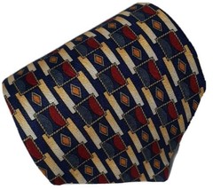 Tie John Henry 100% Silk Multi Color Geometric Shapes L 57-1/2&quot; W4&quot; - £6.04 GBP