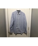 Michael Kors Classic Fit Men&#39;s Dress Shirt Size XL Blue &amp; White Long Sle... - $166.60 MXN