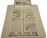 Vintage Midwest Testing Laboratory Clipboard Clip Board w Concrete Refre... - $30.81