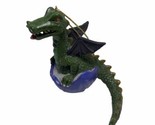 Green Dragon in Egg Holiday Ornament 3 inch no damage Hanging Resin - $13.36