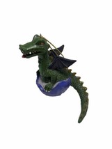 Green Dragon in Egg Holiday Ornament 3 inch no damage Hanging Resin - £10.47 GBP