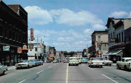 Main Street Cars Fort Atkinson Wisconsin 1960c postcard - $9.85
