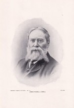 Vintage 8 x 5.5&quot; Print Brown&#39;s Famous Pictures - James Russell Lowell - No. 18 - £3.17 GBP