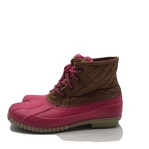 Mad Love Women&#39;s Rose Lace-Up Pink/Brown Boots Size 8 - $24.75
