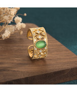 Imperial Style Imitation Jade Open Ring (Adjustable) - $25.96 CAD