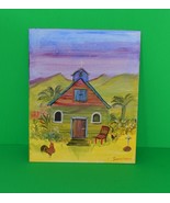 Painting-Original Watercolor by Jimmy Lopez - Country Church - $842.81 MXN