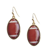 Football Dangle Drop Bubble Earrings Gold - $12.29