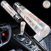 JDM 200MM LED 7 Color Changeable Clear Real Flowers Manual Gear Stick Sh... - £24.61 GBP