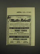1949 Mister Roberts Play Ad - Leland Hayward presents Mister Roberts - $18.49