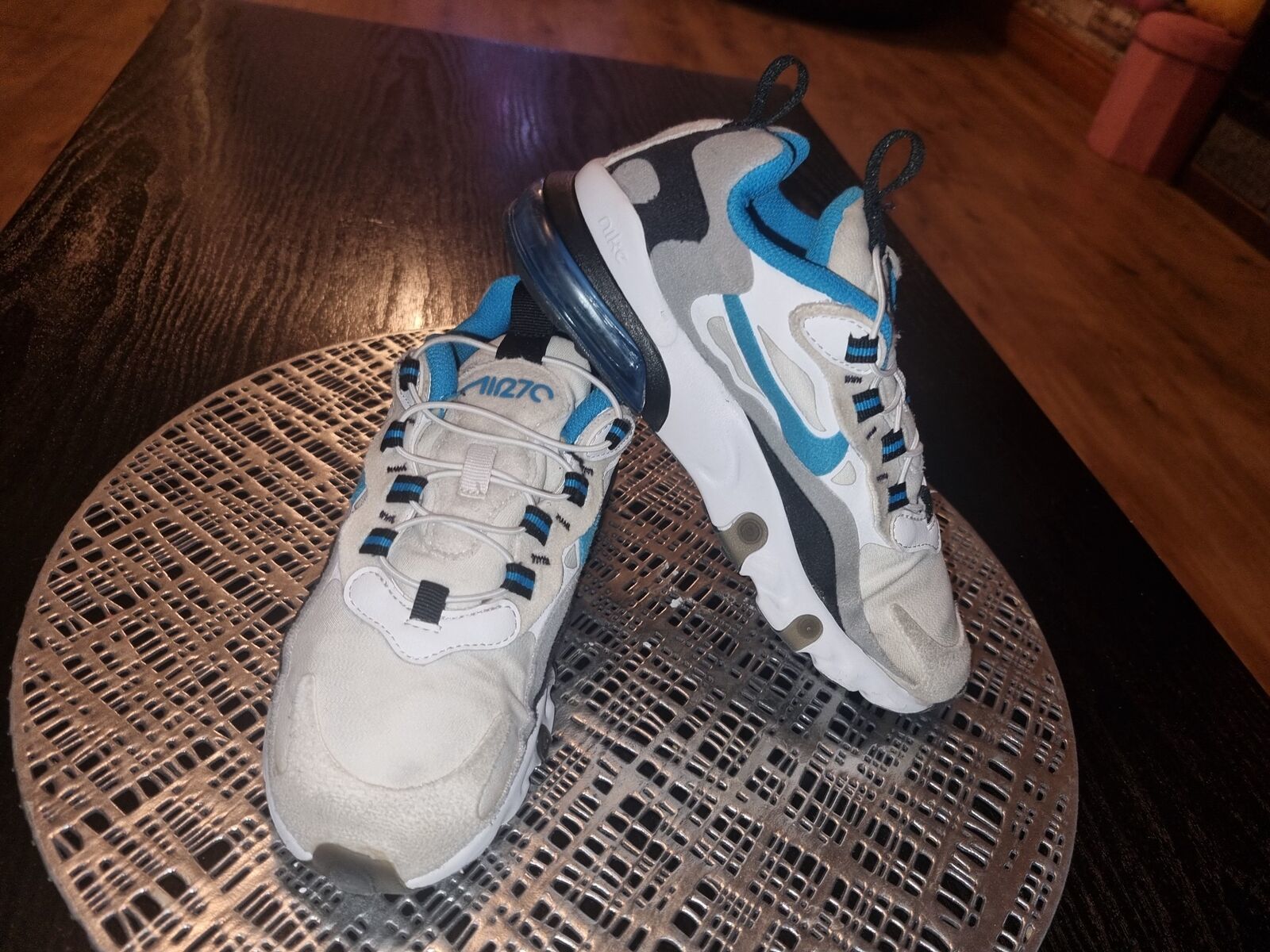 Primary image for Nike Air Max 270 React White Sky Blue, UK1,5 (33,5)