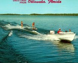 Vtg Postcard Greetings From Oklawaha Florida FL - Waterski Water Ski Boat - $5.31