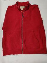 Vintage LL BEAN Fleece Jacket Mens Size Large Reg Full Zip Up Red - $16.18 CAD