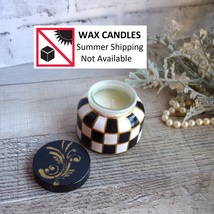 Courtly Candle Black and White Checked Candle Checkered Votive Candle - $18.00