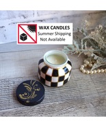 Courtly Candle Black and White Checked Candle Checkered Votive Candle - £14.10 GBP