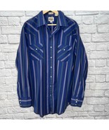 Vintage Ely Cattleman Tall Man Striped Long Sleeve Pearl Button Shirt XL... - £43.11 GBP