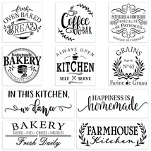 10 Set Farmhouse Kitchen Stencil, Homemade Bakery Rustic Sign Painting S... - $24.99