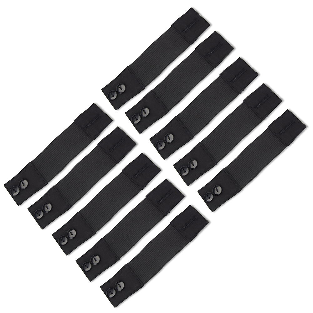 10-Pack Self-Adjusting Button Elastic Pregnancy Waist Extension Adds Inches