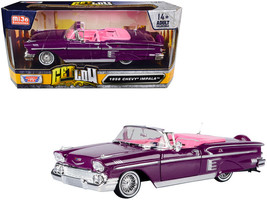 1958 Chevrolet Impala Convertible Lowrider Purple Metallic with Pink Interior &quot;G - $48.24