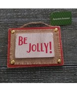 Rustic Christmas Sign With Burlap Be Jolly Christmas Decor New - £11.54 GBP